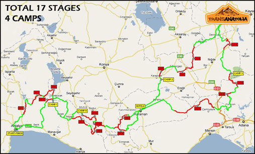 Percorso completo del Transanatolia Rally 2013